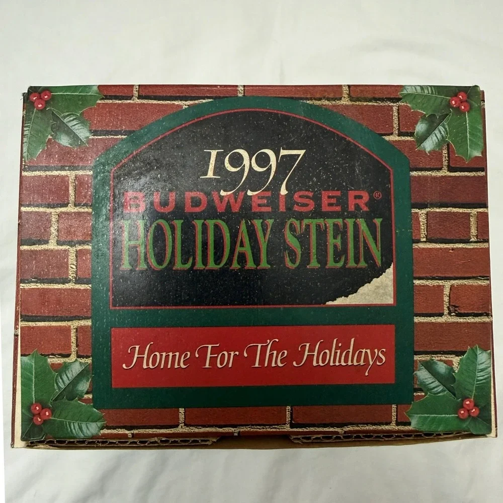 Vintage 1997 Budweiser Holiday Beer‎ Stein Home For The Holidays CS313 With Box